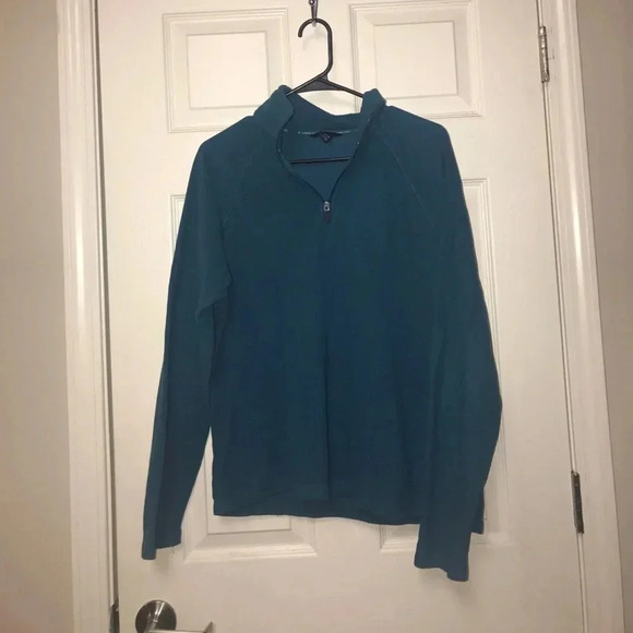 Lands End Teal 1/4 Zip Fleece - Picture 1 of 2